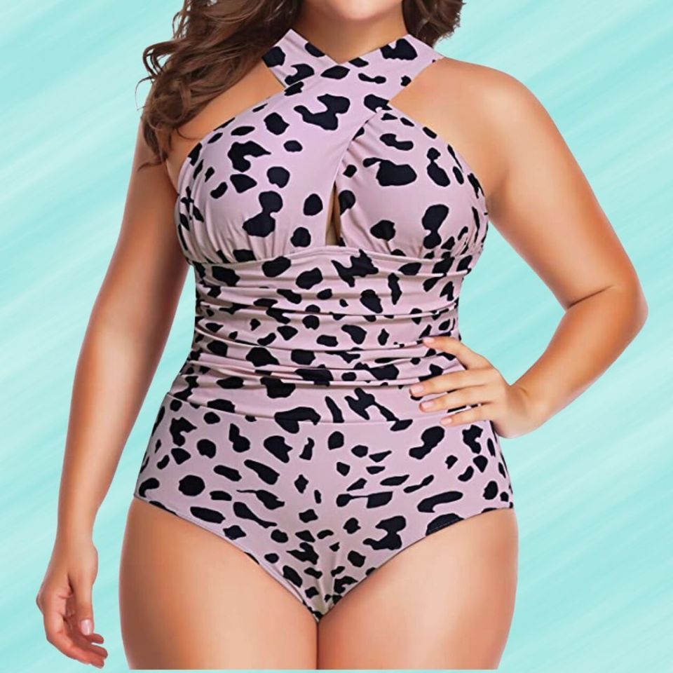  Tankini Bathing Suits For Women Two Piece Leopard Print Tank  Top Tummy Control Swimsuits Best Tummy Control Swimwear
