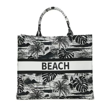  miss fong Beach Bag, Beach Bags for Women,Straw Bag, Beach Tote  Bag, Straw Beach Bag with Inner Zipper Pocket and Leather Handle: Clothing,  Shoes & Jewelry