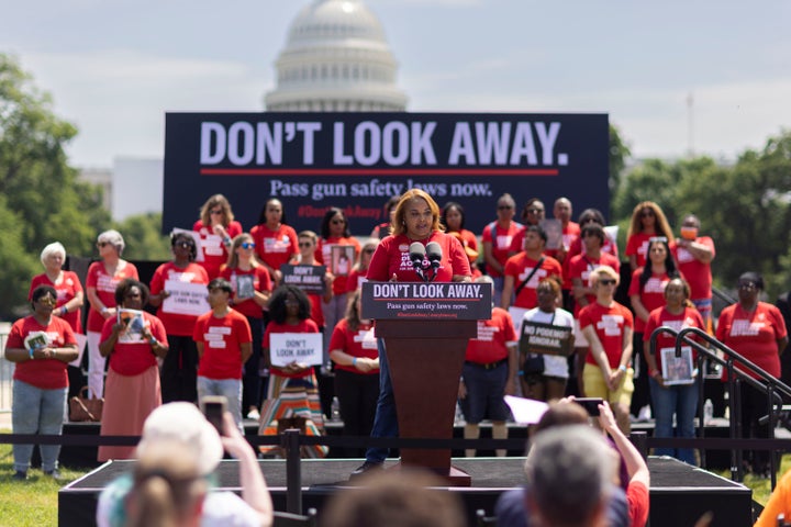 McFadden speaks at a gun control rally in Washington.