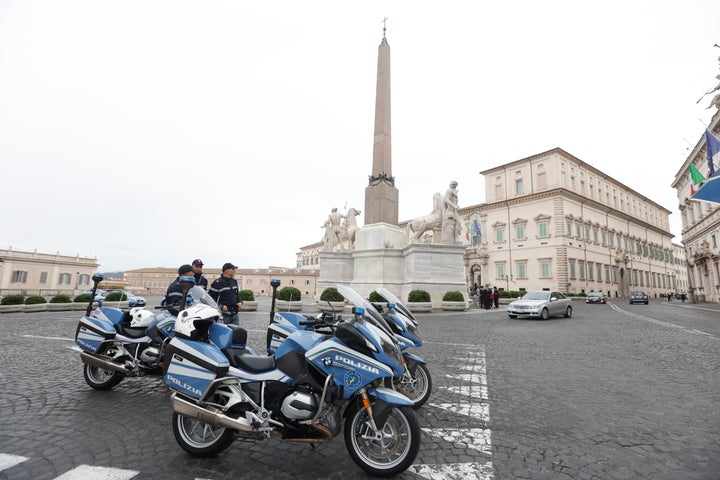 An exterior view of the Quirinale presidential palace in Rome, where Ukrainian President Volodymyr Zelenskyy is expected to meet with Italian President Sergio Mattarella on Saturday. Zelenskyj is in Italy for a one-day visit and will also meet with Pope Francis at the Vatican.
