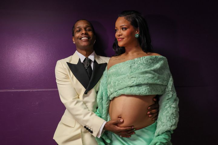 ASAP Rocky and Rihanna pictured in March
