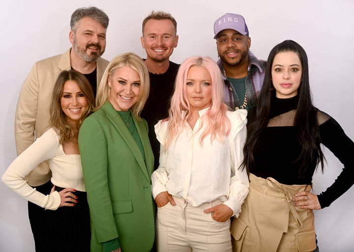 Rachel Stevens, Paul Cattermole, Jo O'Meara, Jon Lee, Hannah Spearritt, Bradley McIntosh and Tina Barrett of S Club 7 pictured in February. 