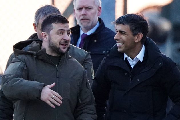 Volodymyr Zelenskyy and Rishi Sunak together in Dorset back in February.