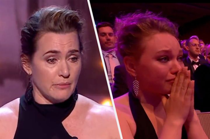 Kate Winslet gave a shout out to her daughter Mia Threapleton as she won Best Actress at the TV Baftas
