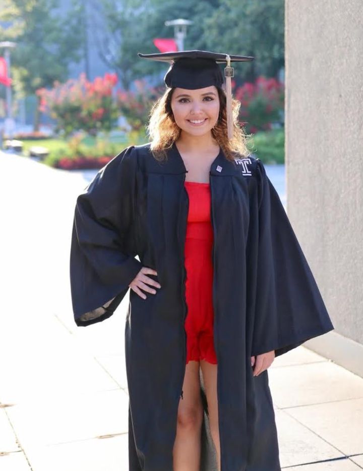Sammie graduated from Temple University in August 2020 without a ceremony.