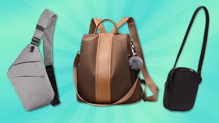 A Vadoo sling bag, Pincel anti-theft backpack and Pacsafe Metrosafe LS100 shoulder bag