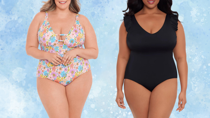 Floral print and ruffle-sleeve swimsuits from Time & Tru