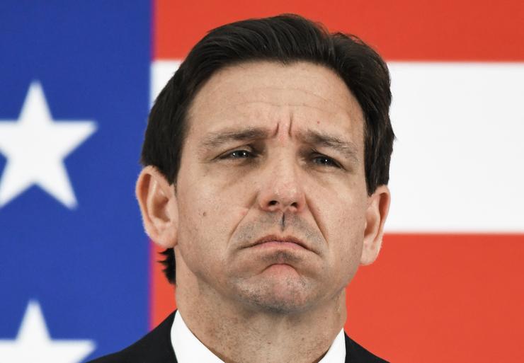 Florida Gov. Ron DeSantis (above) "appears more focused in his one-man crusade to bring the country back to burning witches."