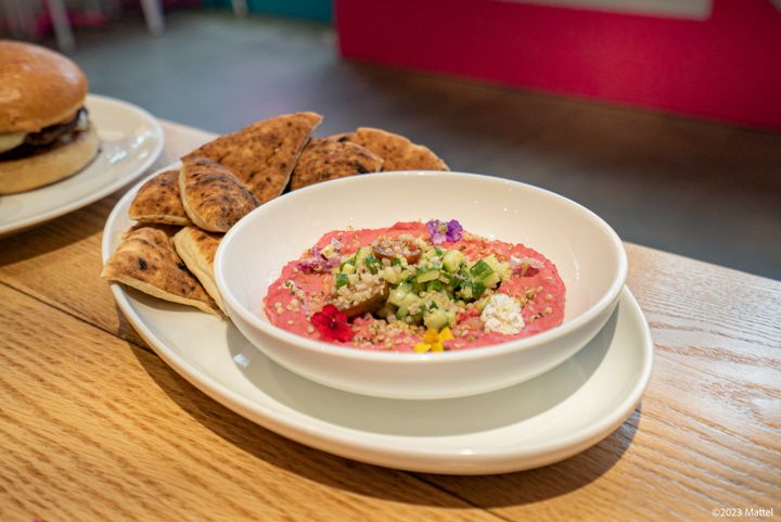 The “Good Vibes” beet hummus is one of the menu's highlights. 