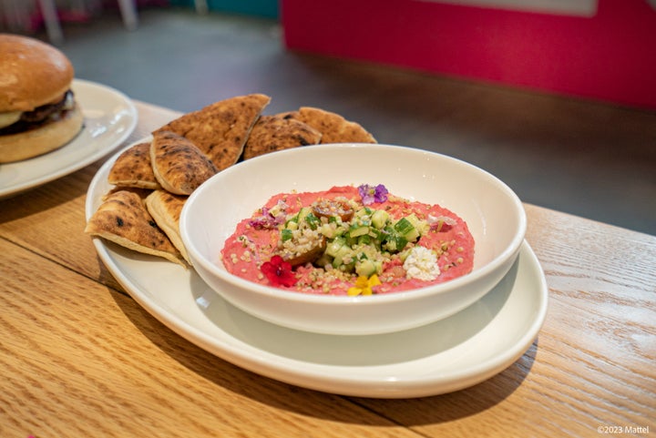 The “Good Vibes” beet hummus is one of the menu's highlights.