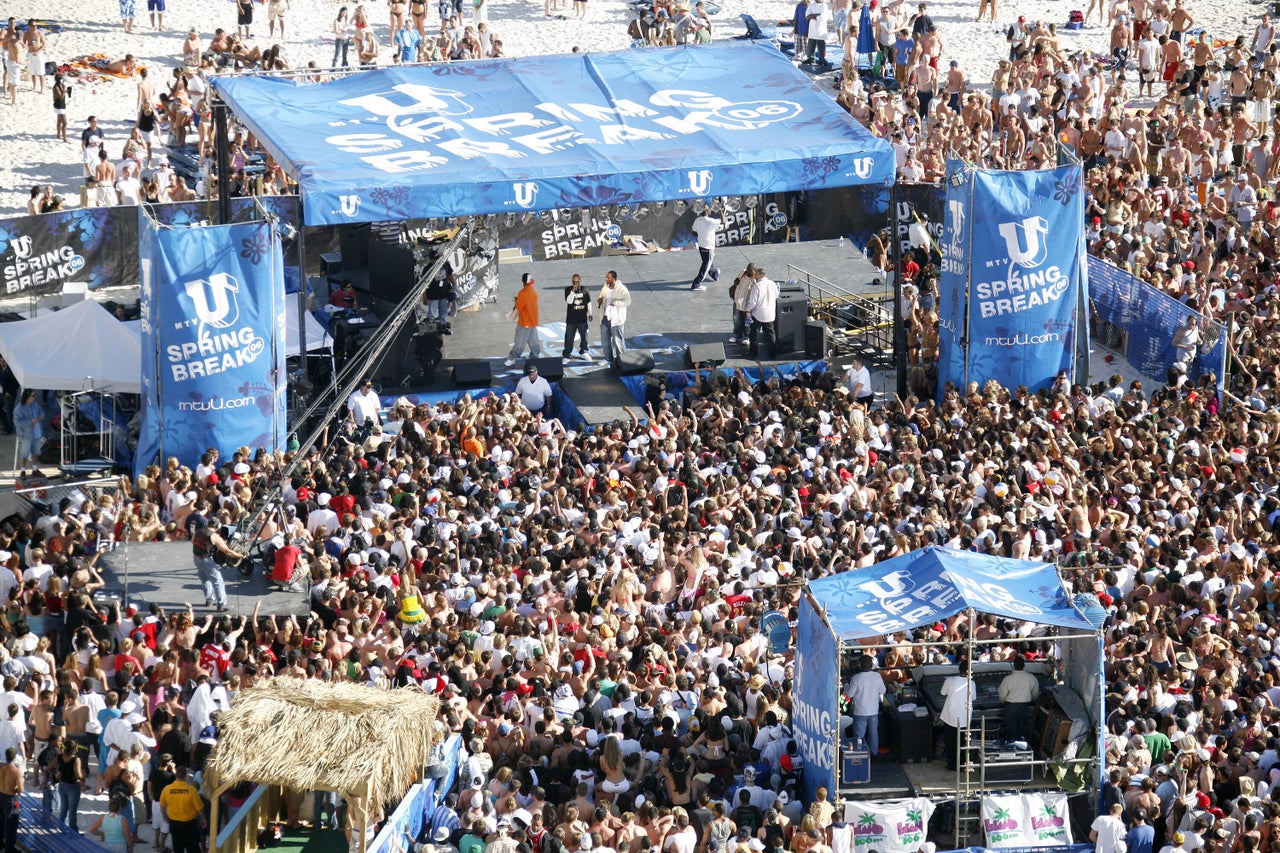 Spring breakers pack the beaches for a 2006 MTV event in Panama City Beach.