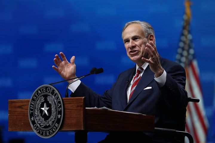 Texas Gov. Greg Abbott speaks at the National Rifle Association's 2018 annual meeting and exhibit in Dallas. Abbott told the crowd that “the problem is not guns, it’s hearts without God.” Two weeks later, a gunman killed 10 people at a Texas high school. He vowed action to ensure that violence was "never repeated."