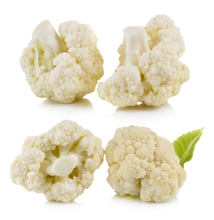 fresh cauliflower on white background