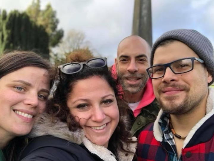 Marco Nieves (right), the author (second from right), Chrissie D'Alexander (second from left) and Berry Perkins (left). "We're at the famed Christ Church in Delgany, County Wicklow, Ireland, where Tori recorded 'Boys for Pele,' her third album," the author writes of this photo taken in 2018. "The four of us met because of Tori and have been friends for over 20 years."