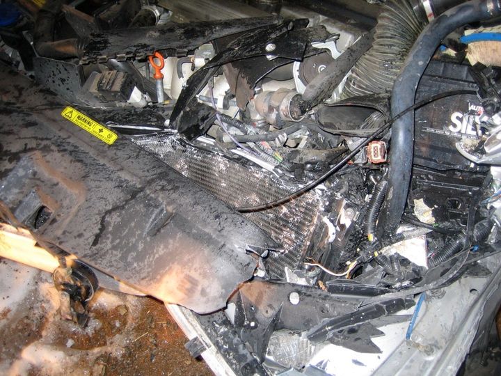 The front of the author's Volvo after the collision that caused her second near-death experience in 2007.
