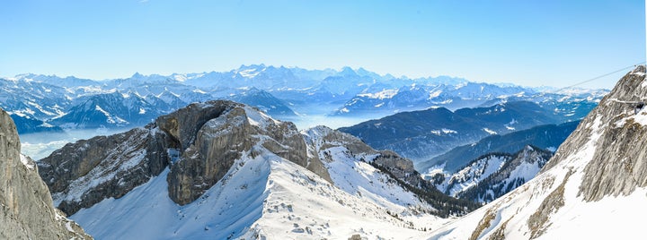 Panoramic view from top of mount Pilatus