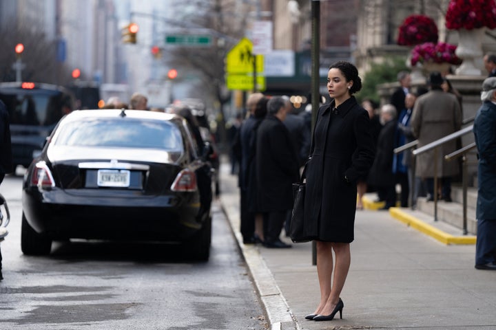 Jess (Juliana Canfield) in the penultimate episode of Succession, when she tells her boss Kendall (Jeremy Strong) that she is quitting.