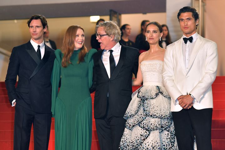 Cory Michael Smith (left), Julianne Moore, director Todd Haynes, Natalie Portman and Charles Melton.