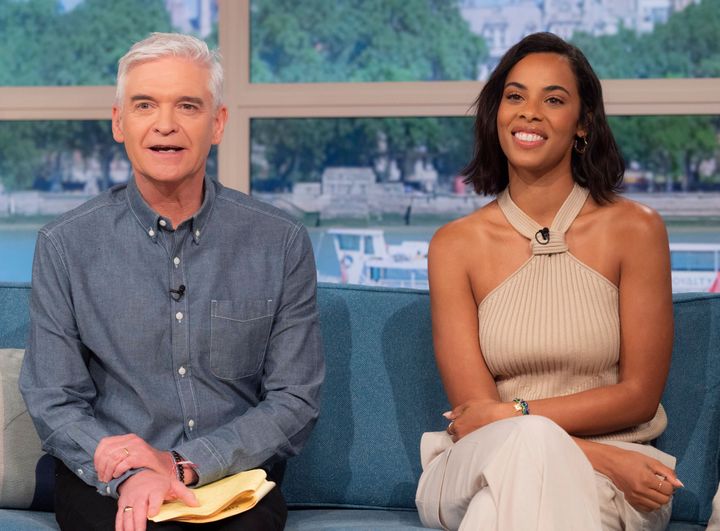Phillip Schofield and Rochelle Humes on This Morning last month