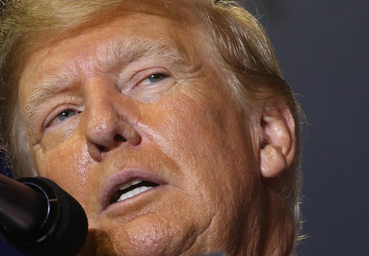 Former President Donald Trump speaks at a campaign rally on April 27 in Manchester, New Hampshire. Trump, who is currently dealing with a growing number of legal cases against him, is the front-runner for the Republican presidential ticket.