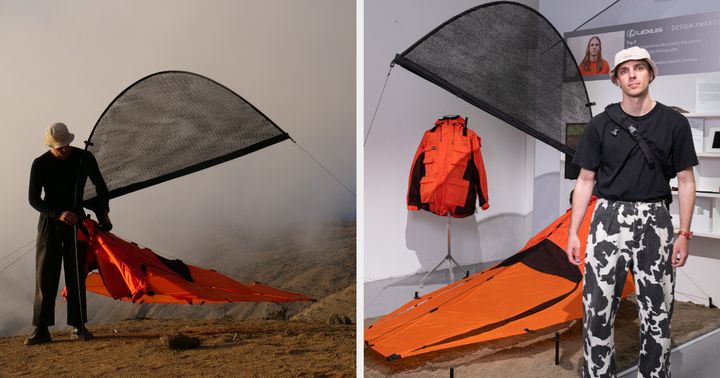 Originally designed as a large backpack, Fog-X, with the help of the mentorship program, has been reconstructed into a lightweight, compact jacket that transforms into a fog-catching shelter.