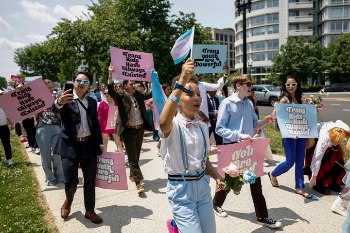 Trans kids and activists march to the U.S. Supreme Court on May 22.