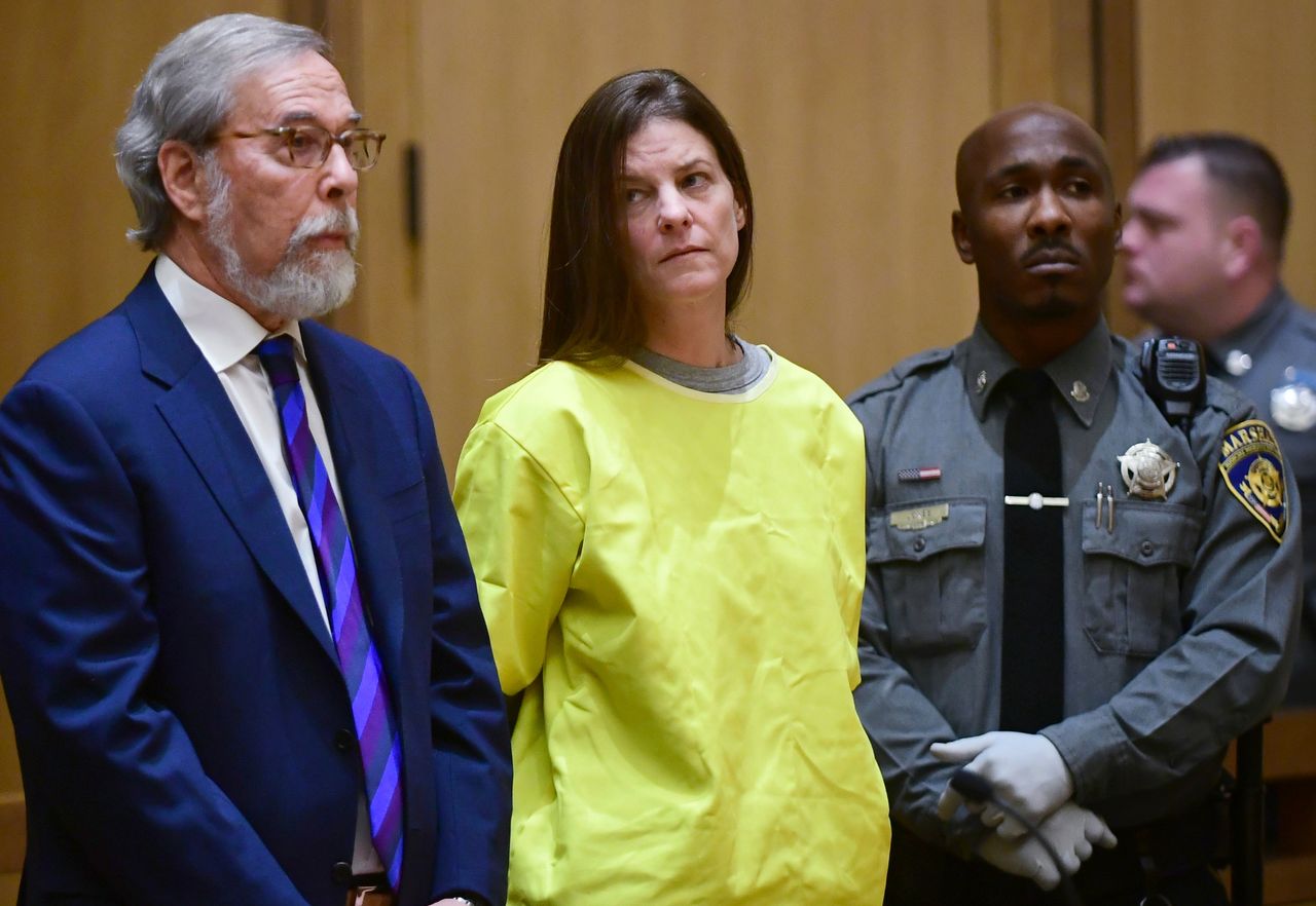 Michelle Troconis is arraigned on conspiracy to commit murder charges in Stamford Superior Court on Jan. 8, 2020, in Stamford, Connecticut.