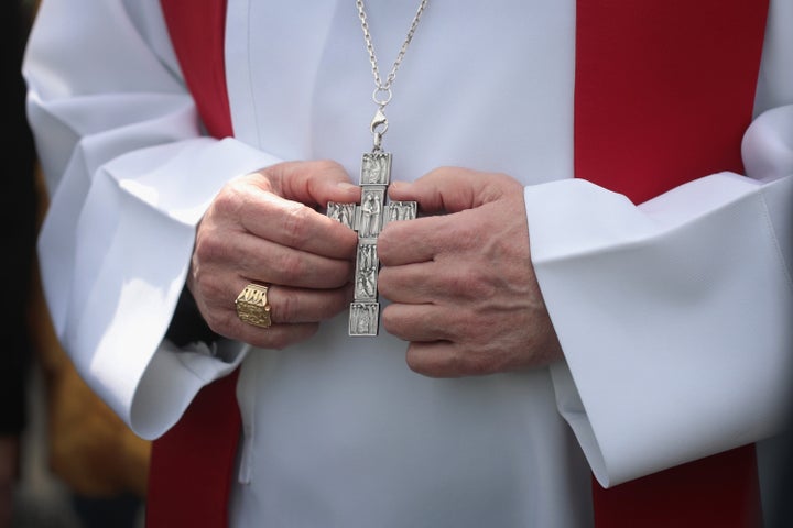 Cardinal Blase Cupich leads a march against violence in the Englewood neighborhood on April 14, 2017 in Chicago, Illinois. The state's attorney general said the results of a sweeping investigation revealed that 451 Catholic clergy sexually abused nearly 2,000 children since 1950. Cupich called the abuse "repugnant," but said the church in 1992 began overhauling its policies and programs and cooperated fully with the state’s review.