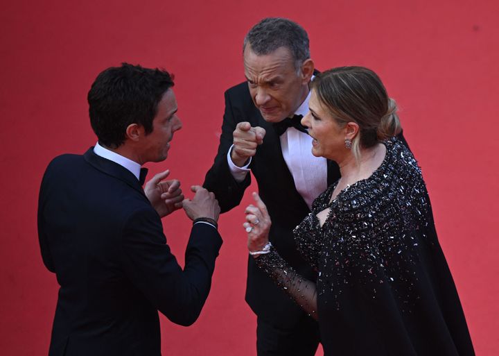 Tom Hanks Tells Crowd to 'Back the F---' Off After Rita Wilson Trips