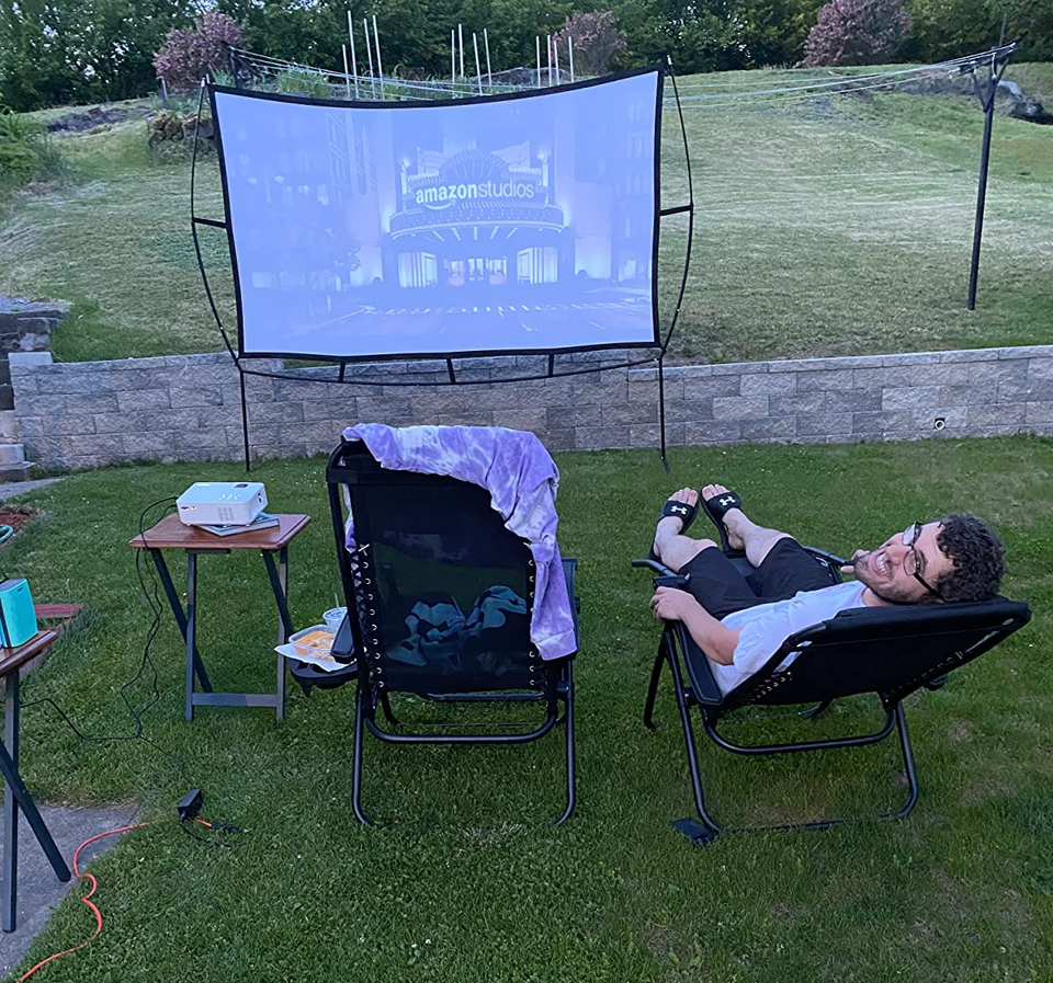 A portable 100-inch movie screen