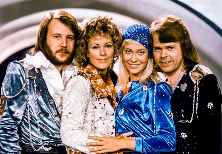 ABBA pictured after their Eurovision win in 1974