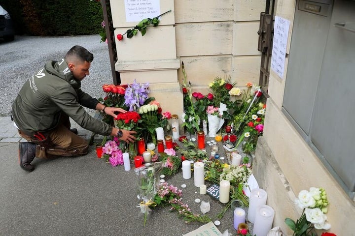 A gardener lays flowers outside the home of late singer Tina Turner in Kuesnacht near Zurich, Switzerland May 25, 2023. REUTERS/Denis Balibouse