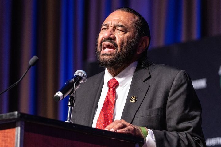 Rep. Al Green (D-Texas) speaks during a National Action Network (NAN) convention in April. Green says a proliferation of state laws risks varying restrictions on foreign land ownership among the states.