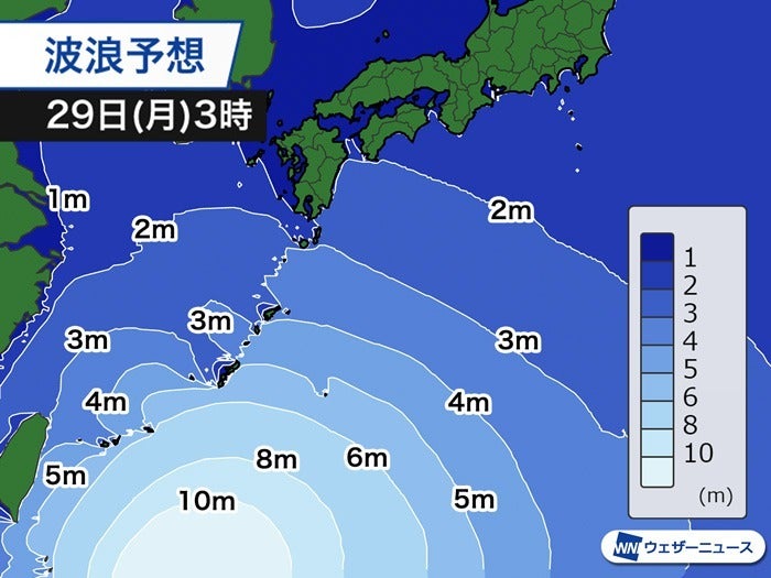 波の予想 29日(月)3時