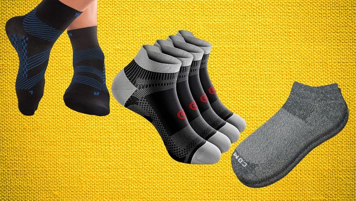 Ankle compression socks with arch support, progressive pressure socks and thin targeted compression socks.