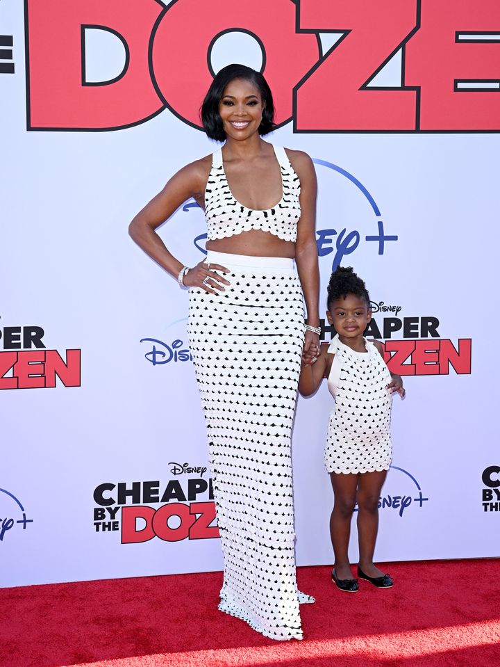 Gabrielle Union and Kaavia James attend the premiere of Disney's "Cheaper By The Dozen" on March 16, 2022 in Los Angeles, California. 