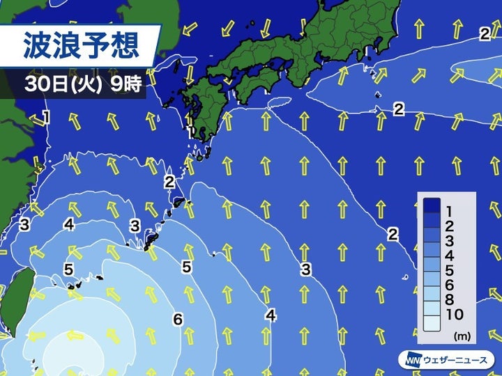 30日(火)9時 波浪予想