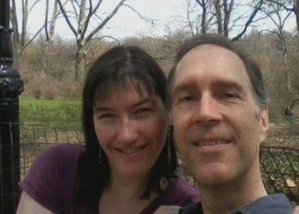 The author with Andy on vacation in NYC's Central Park, 2014. "Six months after this photo was taken, I was admitted to an ICU in Vermont with dangerously high fevers" she writes.