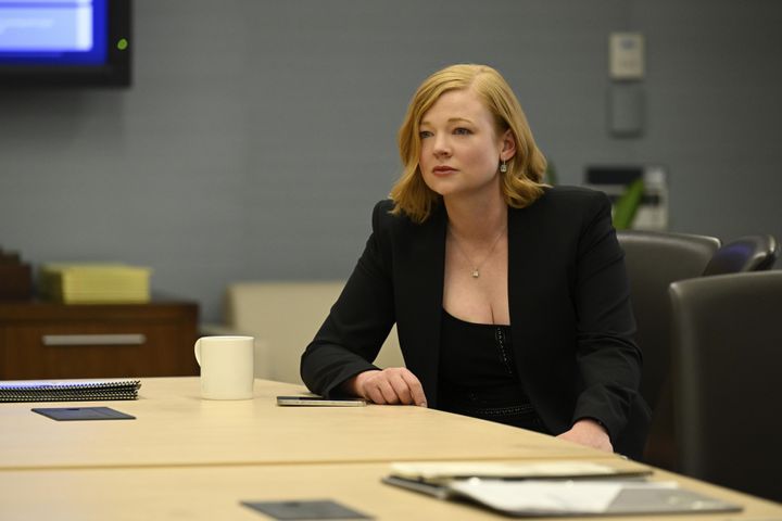 Sarah Snook in character as Shiv in Succession