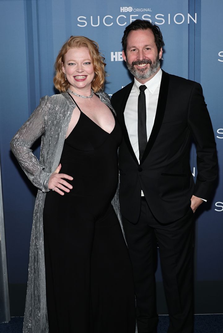 Sarah Snook and Dave Lawson attend HBO's "Succession" Season 4 premiere on March 20, 2023, in New York City.