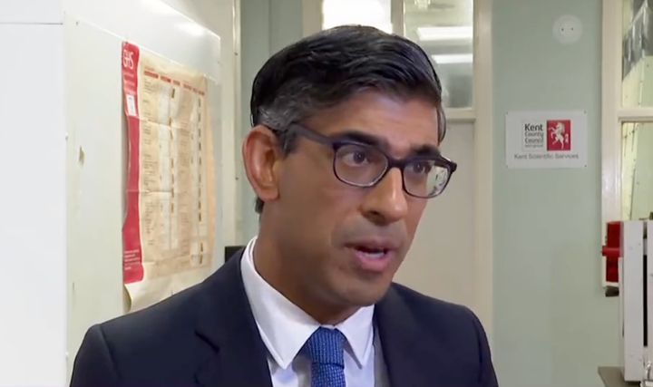 Rishi Sunak kept repeating himself during the 80-second clip.