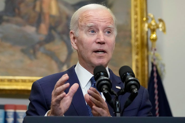 President Joe Biden speaks in the Roosevelt Room of the White House on May 28, 2023. Biden and House Speaker Kevin McCarthy reached a final agreement Sunday on a deal to raise the nation's debt ceiling while trying to ensure enough Republican and Democratic votes to pass the measure in the coming week.