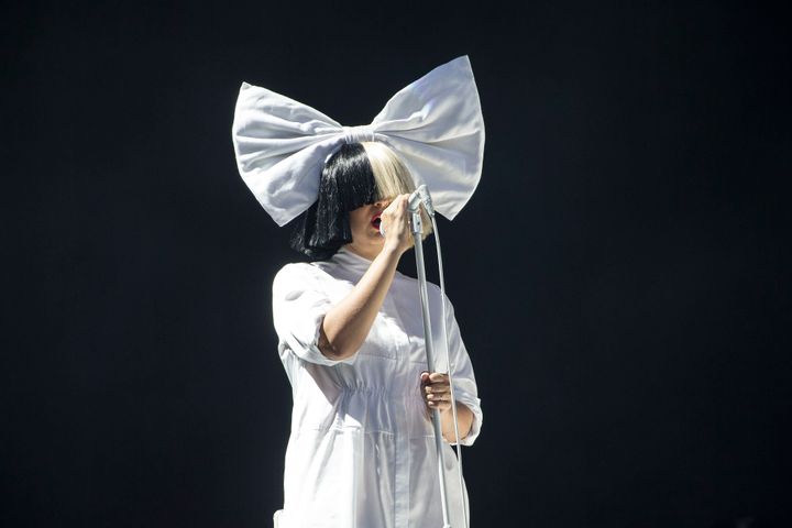 Sia pictured performing on stage in 2016