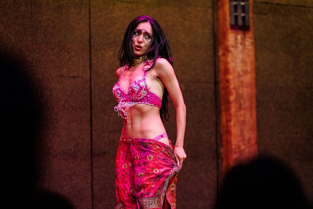 Padma C., 26, whose stage name is Mercy Masala, performs her Bollywood-inspired number at the Asian Burlesque Festival in New York, April 2023.