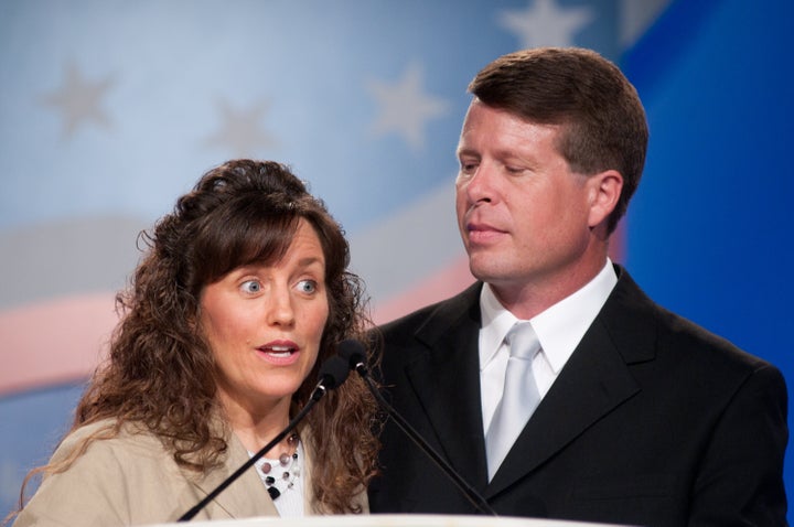 Duggar parents Michelle Duggar and Jim Bob Duggar speak during the 5th Annual Values Voter Summit on Sept. 17, 2010, in Washington, D.C. 