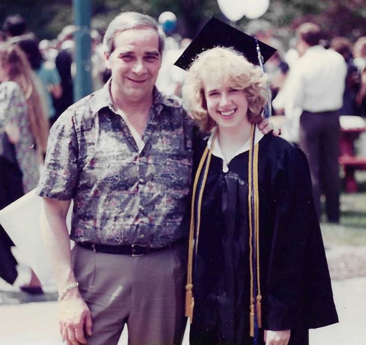 The author with her father at her college graduation.