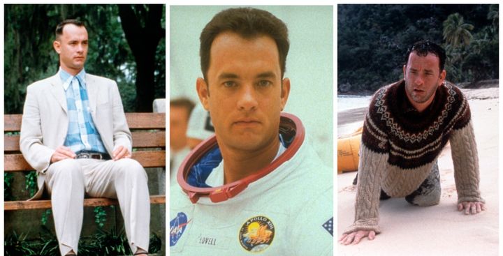 Tom Hanks in 1994’s Forrest Gump, 1995’s Apollo 13 and 2000’s Cast Away. He won an Oscar for Forrest Gump and was nominated for Cast Away. He was part of the ensemble that won a Screen Actors Guild Award for Apollo 13