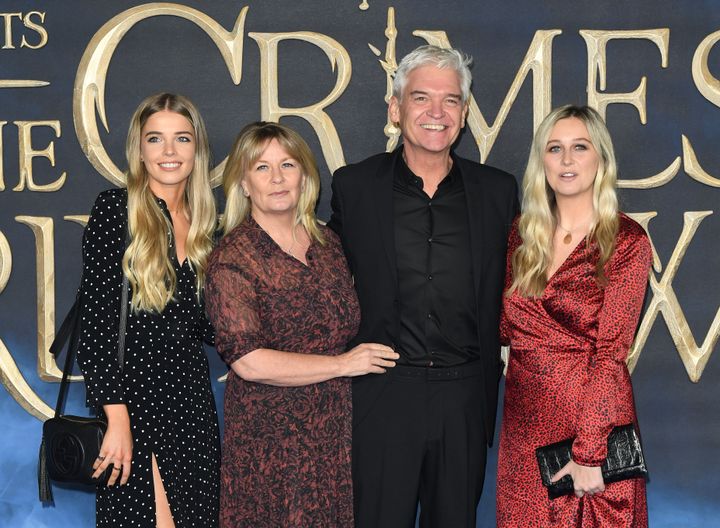 Phillip Schofield pictured with his wife and daughters