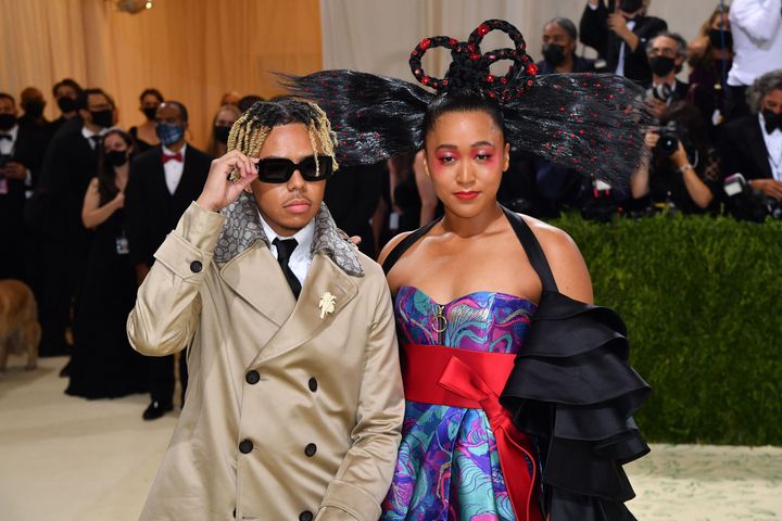 Rapper Cordae (left) and Naomi Osaka attend the Met Gala in New York City on Sept. 13, 2021.
