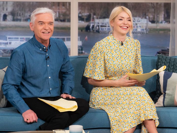 Phillip Schofield and Holly Willoughby on the set of This Morning earlier this year